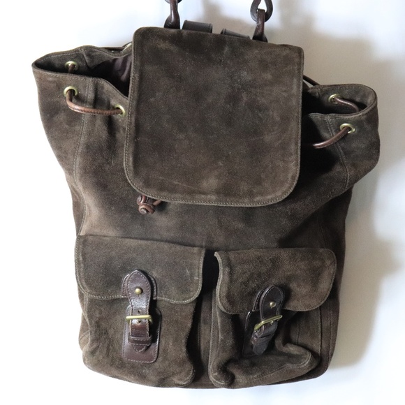 ralph lauren drawstring leather backpack